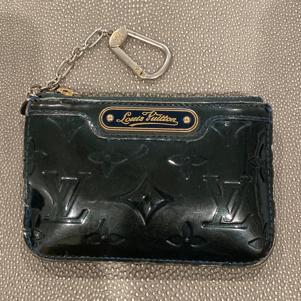 Louis Vuitton Patent Leather Turquoise Key Pouch Wallet